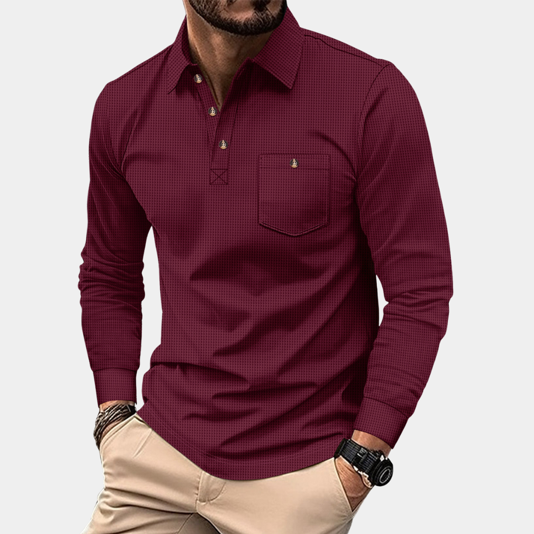 Everford™ | Colin – Long-Sleeved Polo with Chest Pocket
