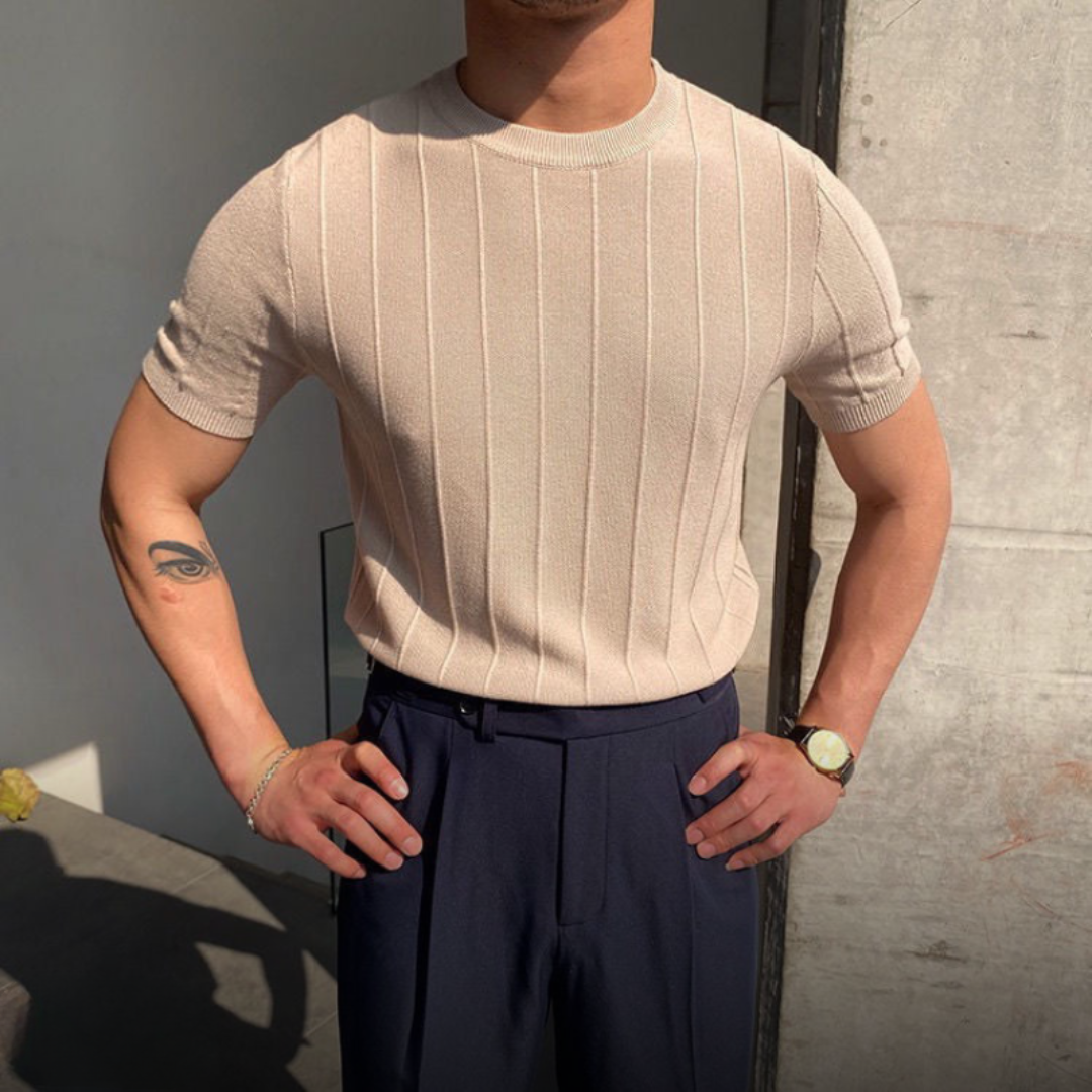 Everford™ | Hugh – Knit Striped T-Shirt