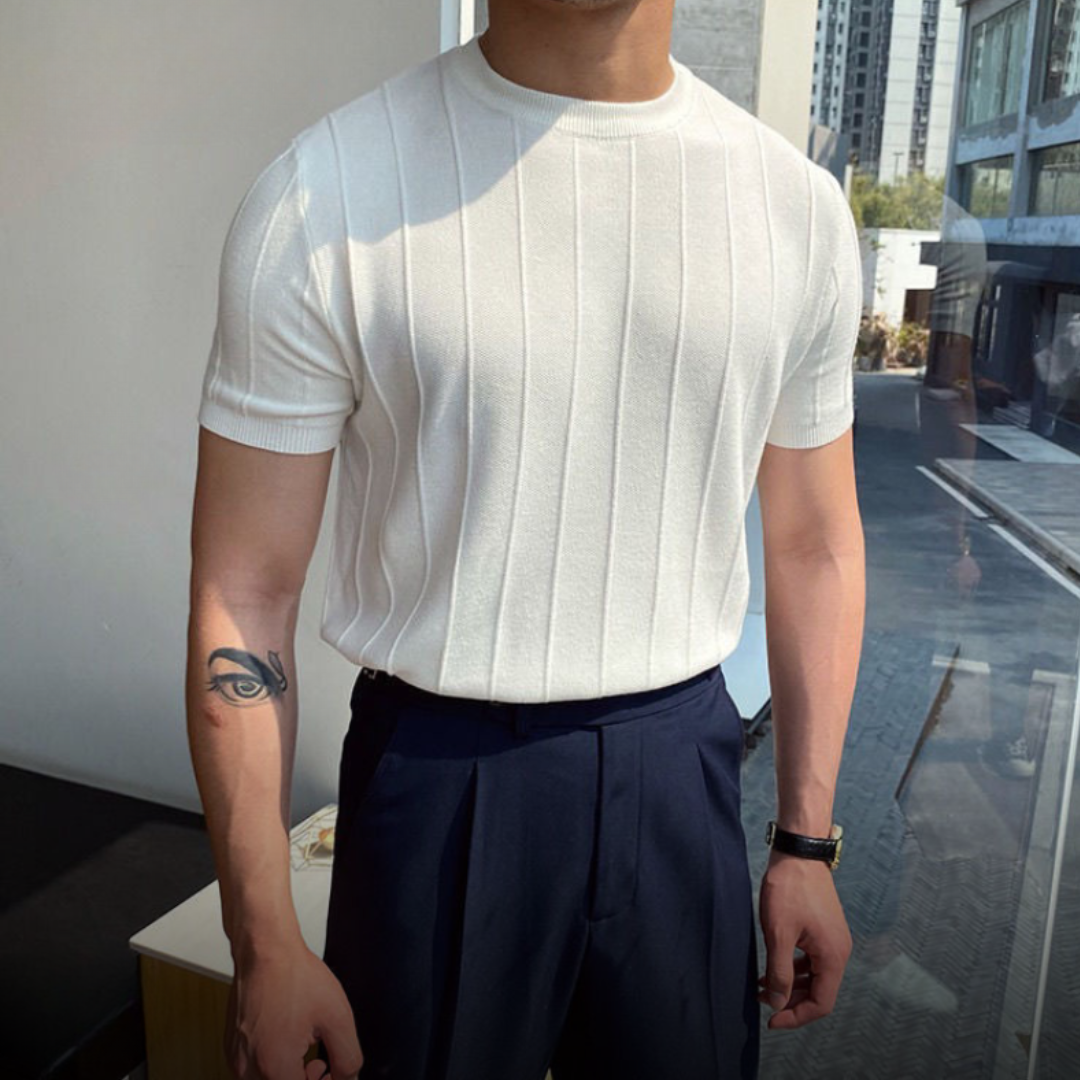 Everford™ | Hugh – Knit Striped T-Shirt