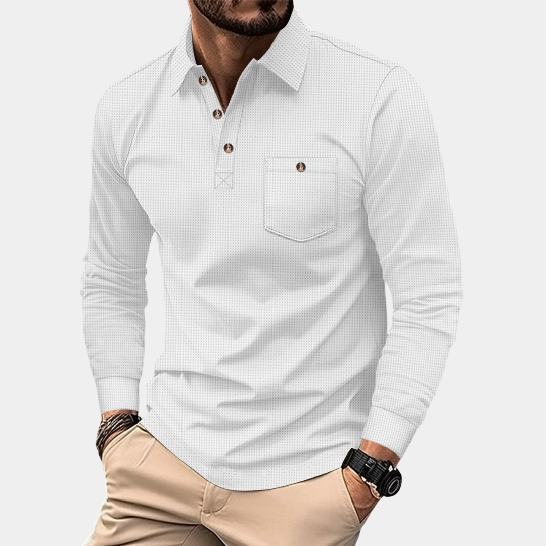 Everford™ | Colin – Long-Sleeved Polo with Chest Pocket