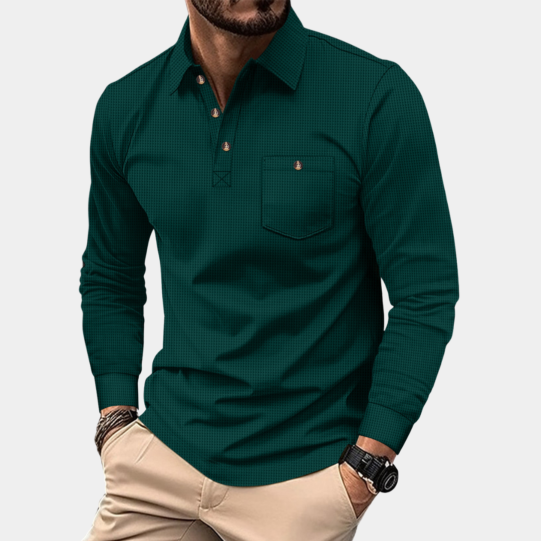 Everford™ | Colin – Long-Sleeved Polo with Chest Pocket