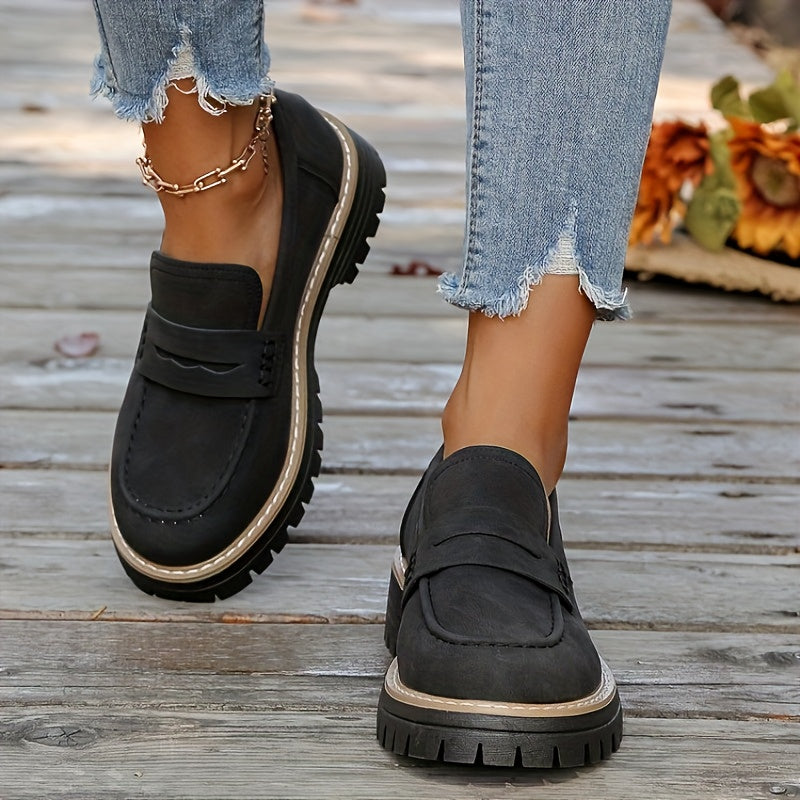 Torvique | Women’s Chunky Sole Loafers designed for simple visual appeal