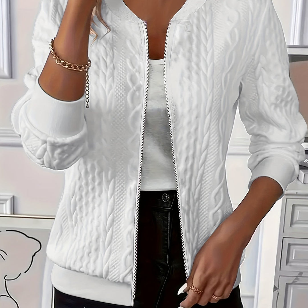 Xirella | Women’s Zip-Up Jacket with textured pattern and fitted shape