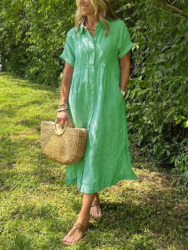 Sabrina | Women’s Striped Shirt Dress for Calm Weekend Escapes