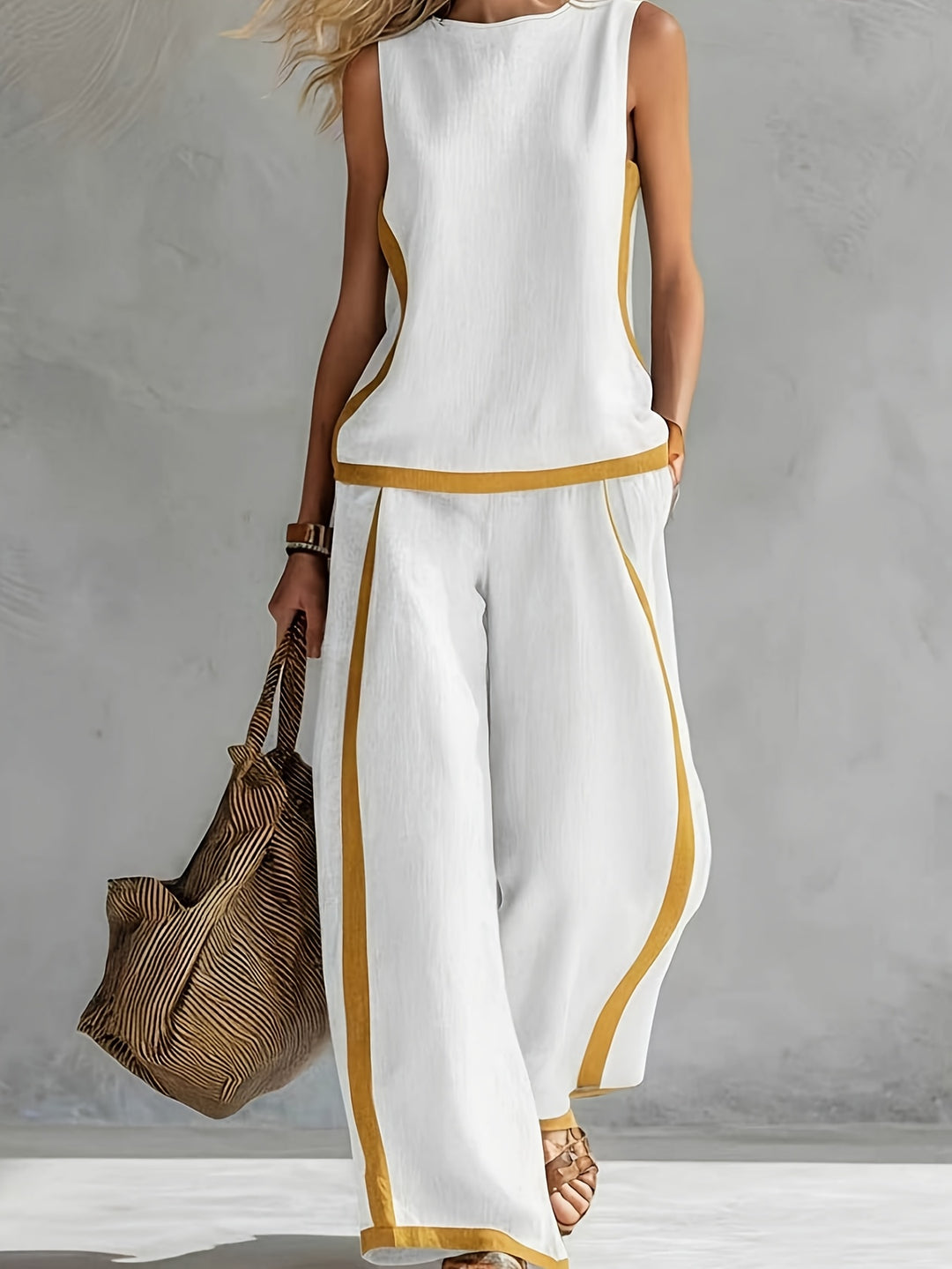 Robyn | Women’s Wide-Leg Co-Ord Set with Contrast Trim