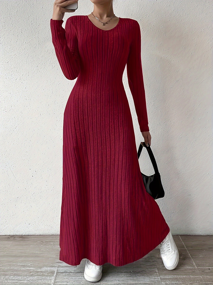 Veltrisse | Women’s Maxi Dress with long sleeves and ribbed texture