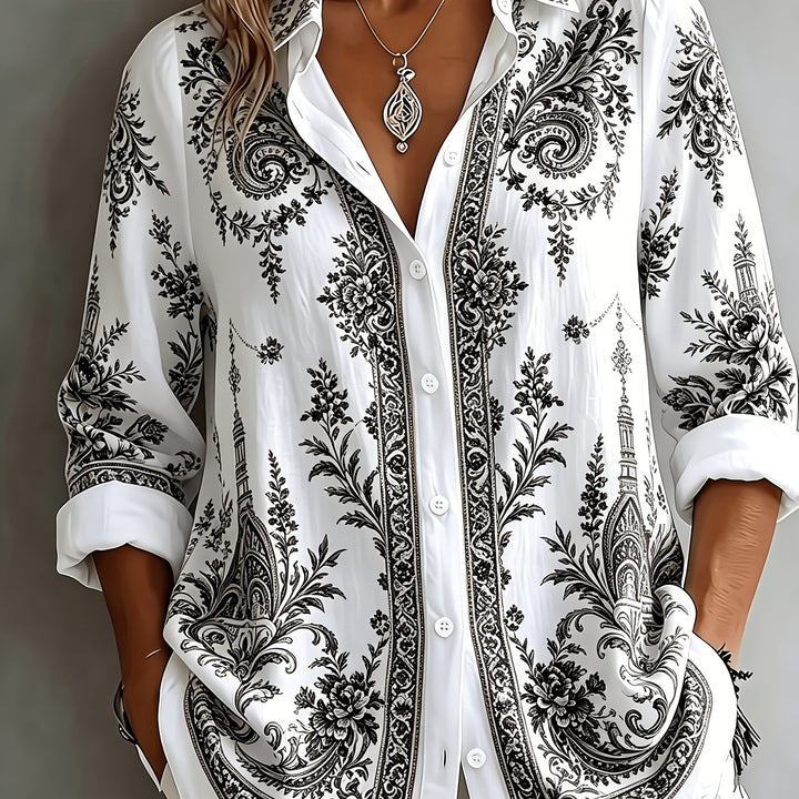Isobel | Women’s Printed Shirt in a Relaxed Longline Shape