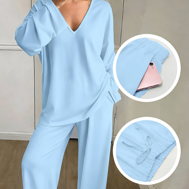 Nerisse | Women’s Two-Piece Lounge Set with relaxed wide-leg fit
