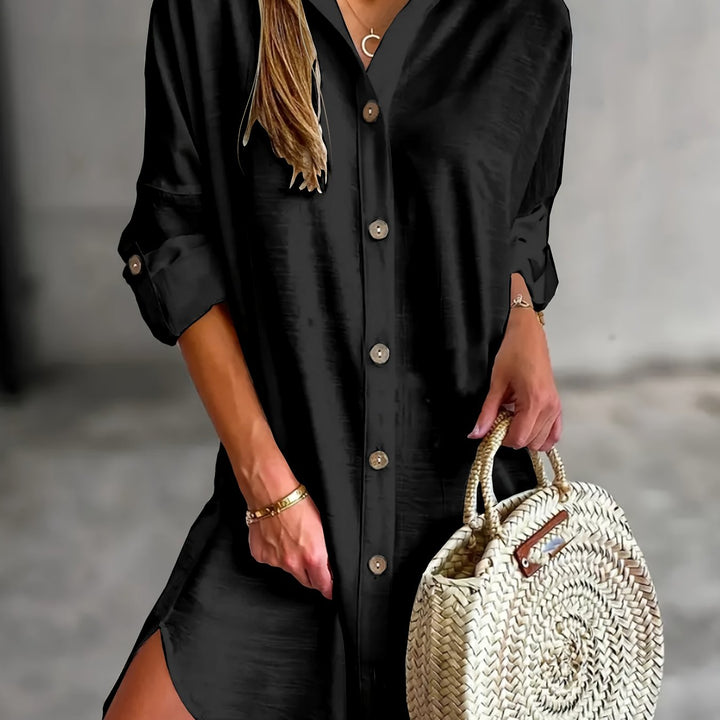 Elvaira | Women’s Shirt Dress with button front and relaxed fit