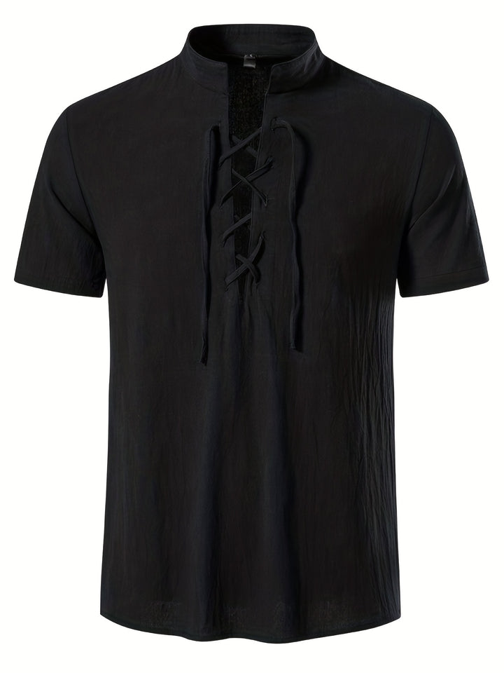 Solmere | Men’s Shirt featuring Lace-Up Front Feature