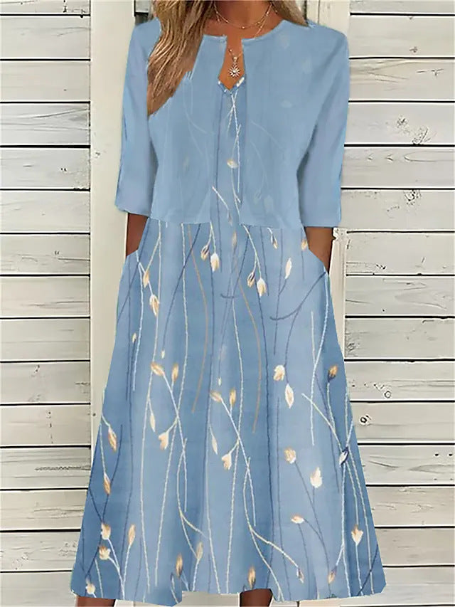 Sylvie | Women’s Floral Midi Dress in a Graceful A-Line Cut