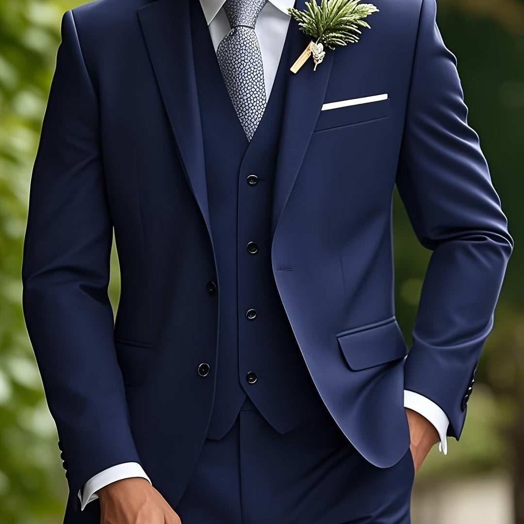 Navaro | Men’s Three-Piece Suit featuring contrast lapels
