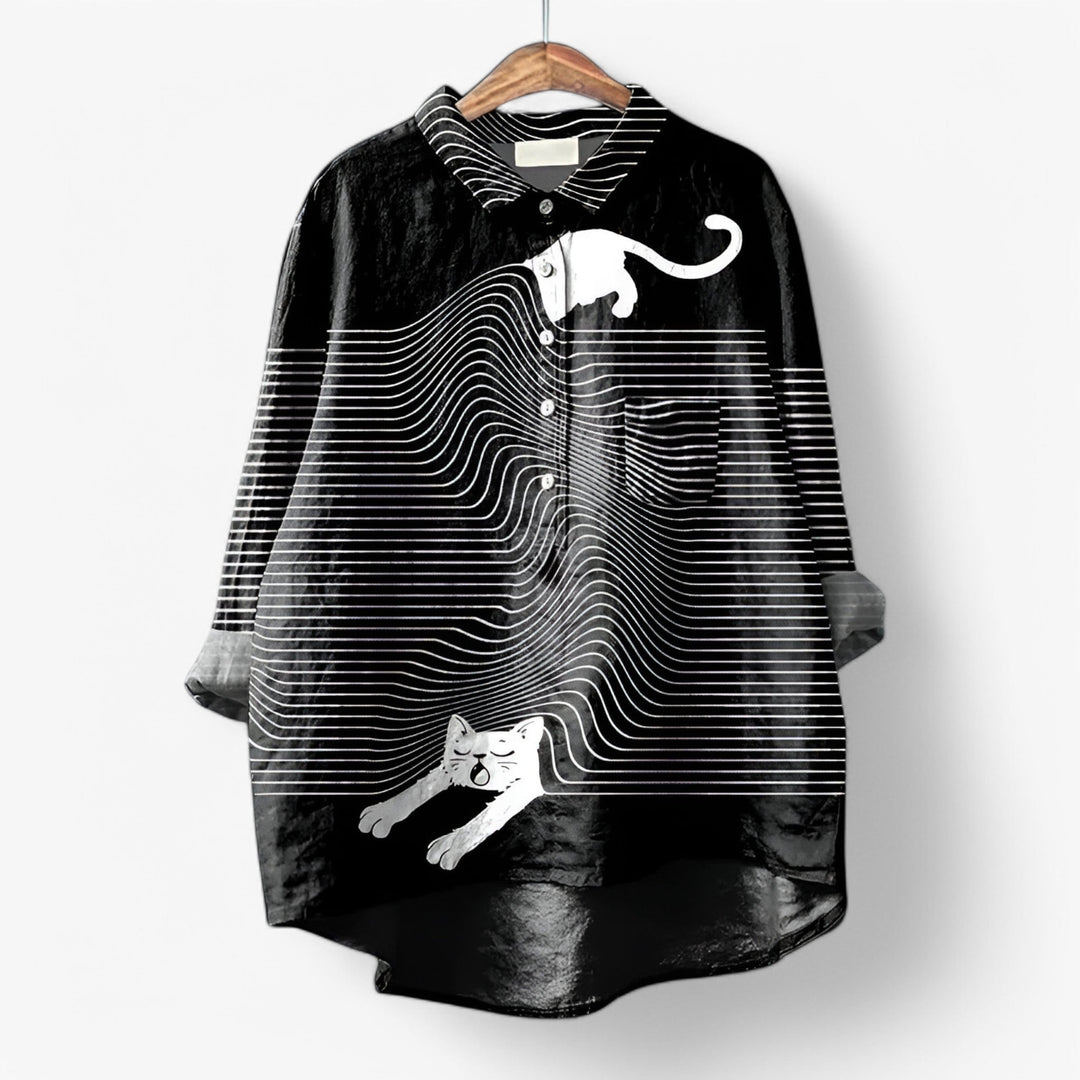 Dovira | Women’s Printed Shirt featuring playful animal pattern