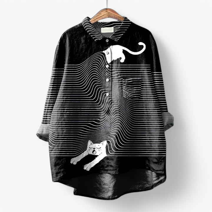 Dovira | Women’s Printed Shirt featuring playful animal pattern
