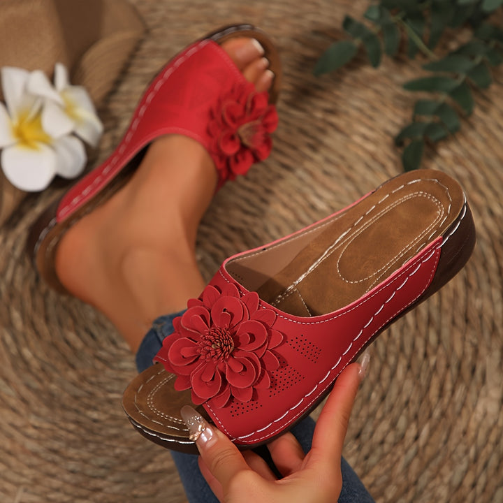 Gavella | Women’s Slip-On Mules with floral accent