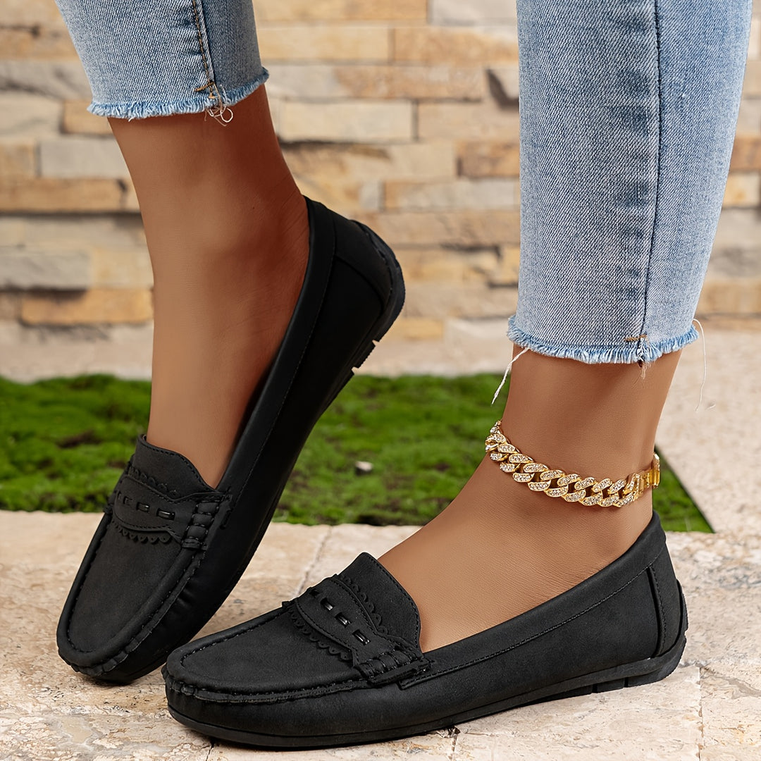 Orvessa | Women’s Slip-On Loafers with stitched detail and low-profile visual