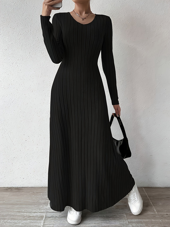 Veltrisse | Women’s Maxi Dress with long sleeves and ribbed texture