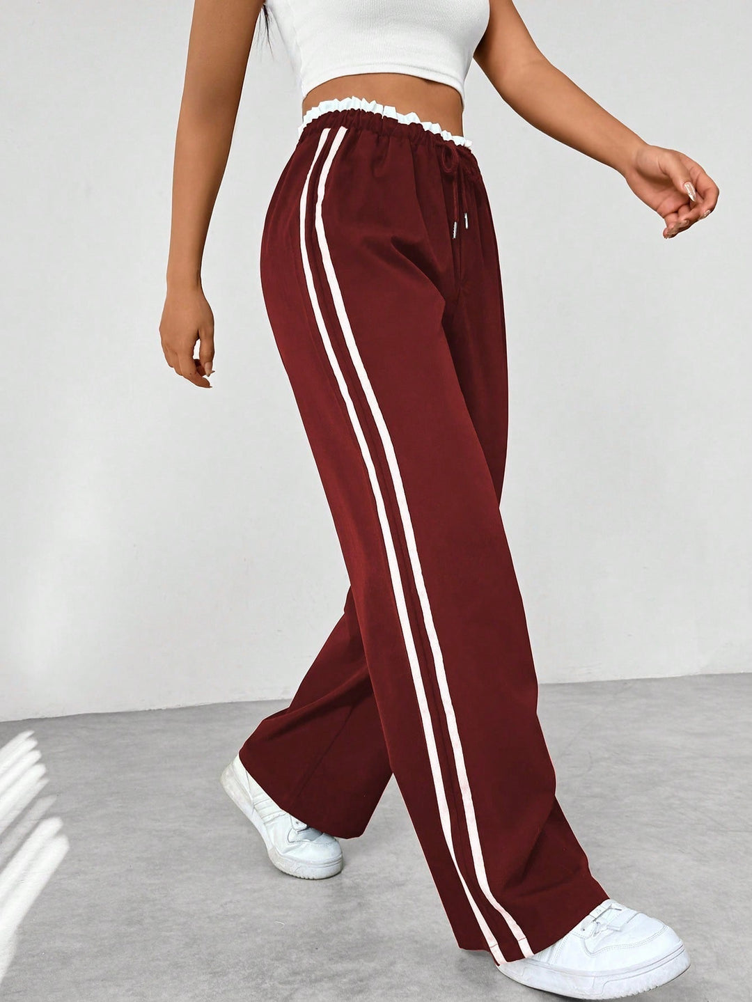 Nyvara | Women’s Wide-Leg Trousers with stripe running along the sides