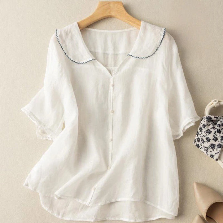 Lunara | Women’s Button Blouse with Soft Collar Feature
