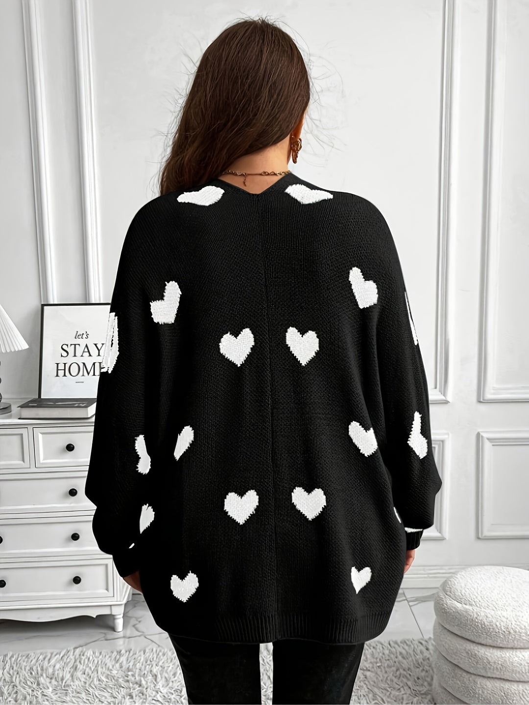 Valira | Women’s Heart Print Cardigan featuring an open front fashion trend