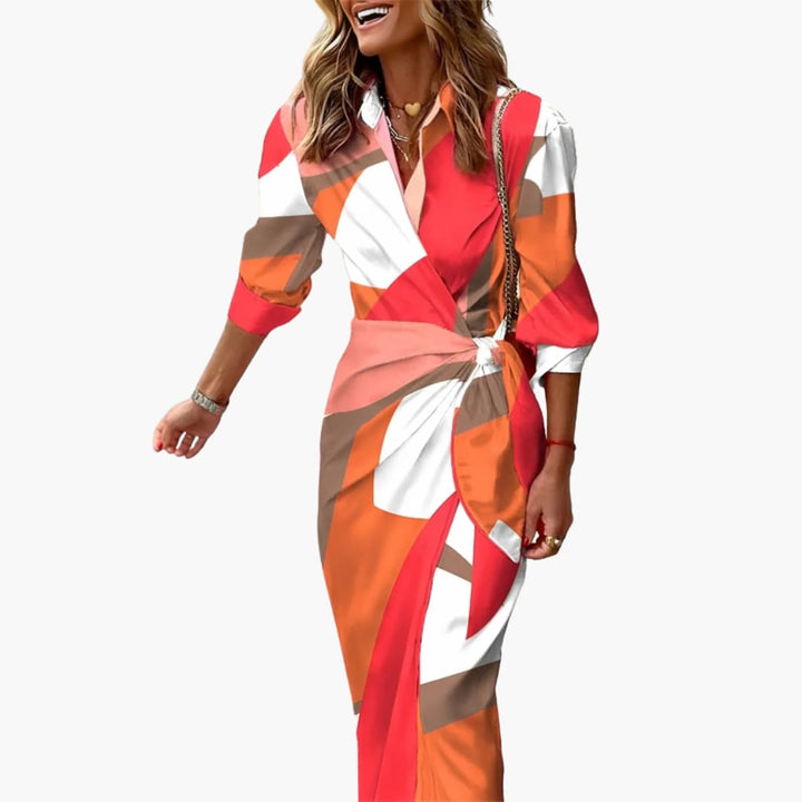 Paloma | Women’s Midi Dress featuring Twist Waist Detail