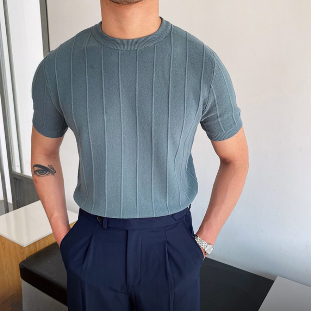 Everford™ | Hugh – Knit Striped T-Shirt