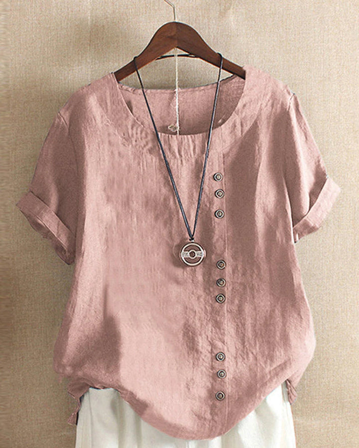 Mireya | Women’s Button Detail Top with Relaxed Form