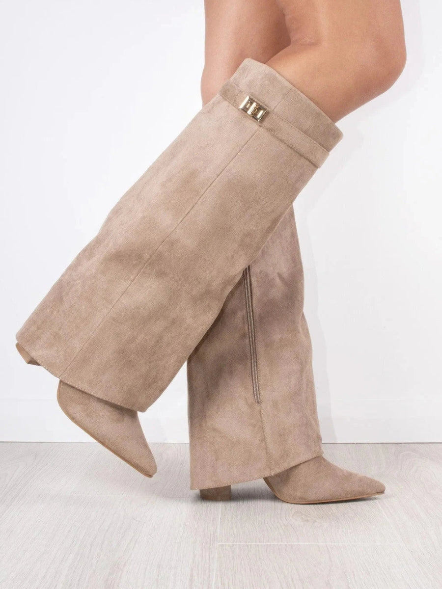 Camden | Women’s Tall Black Boots with Buckle Detail
