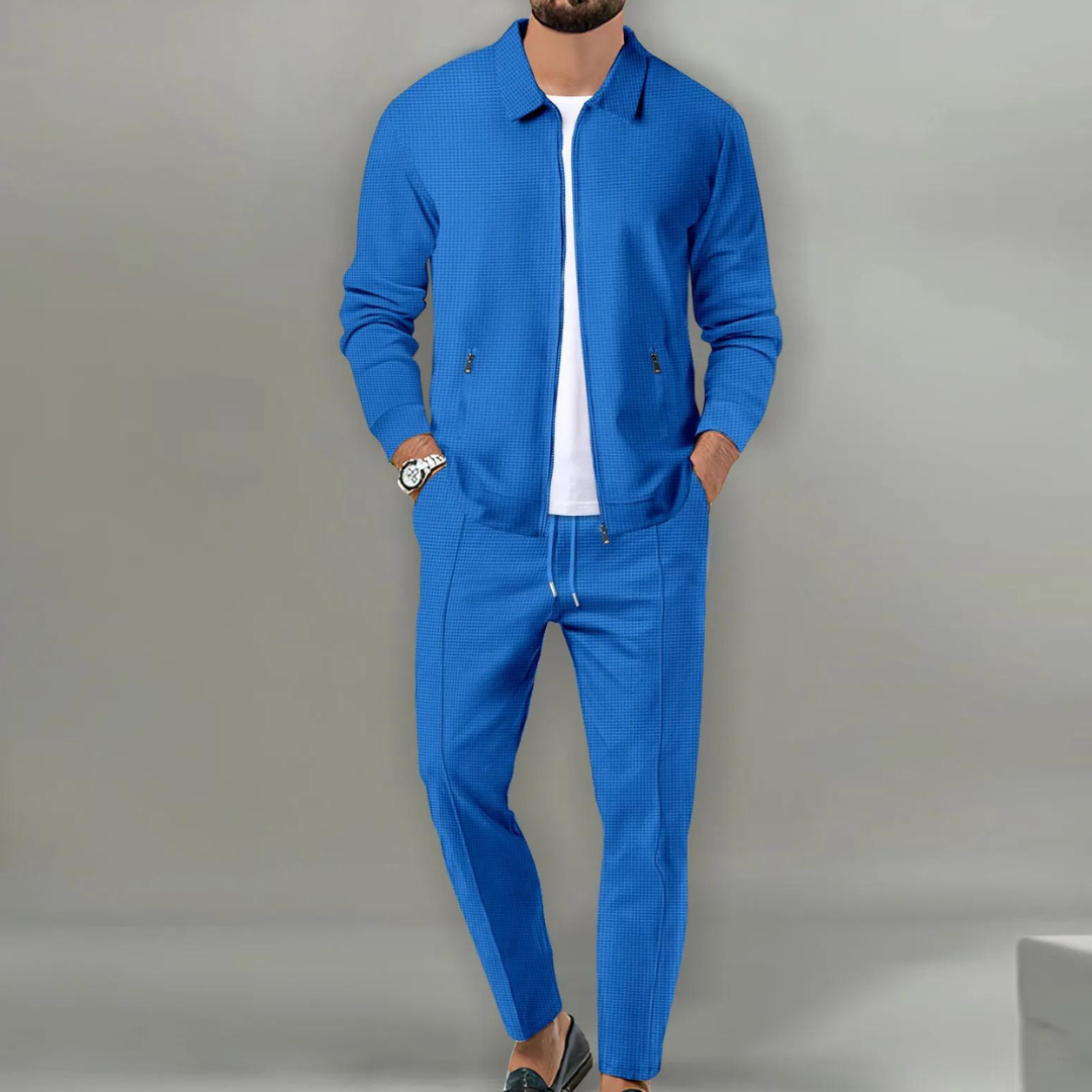 Elvoro | Men’s Two-Piece Set featuring zip jacket and tapered trousers