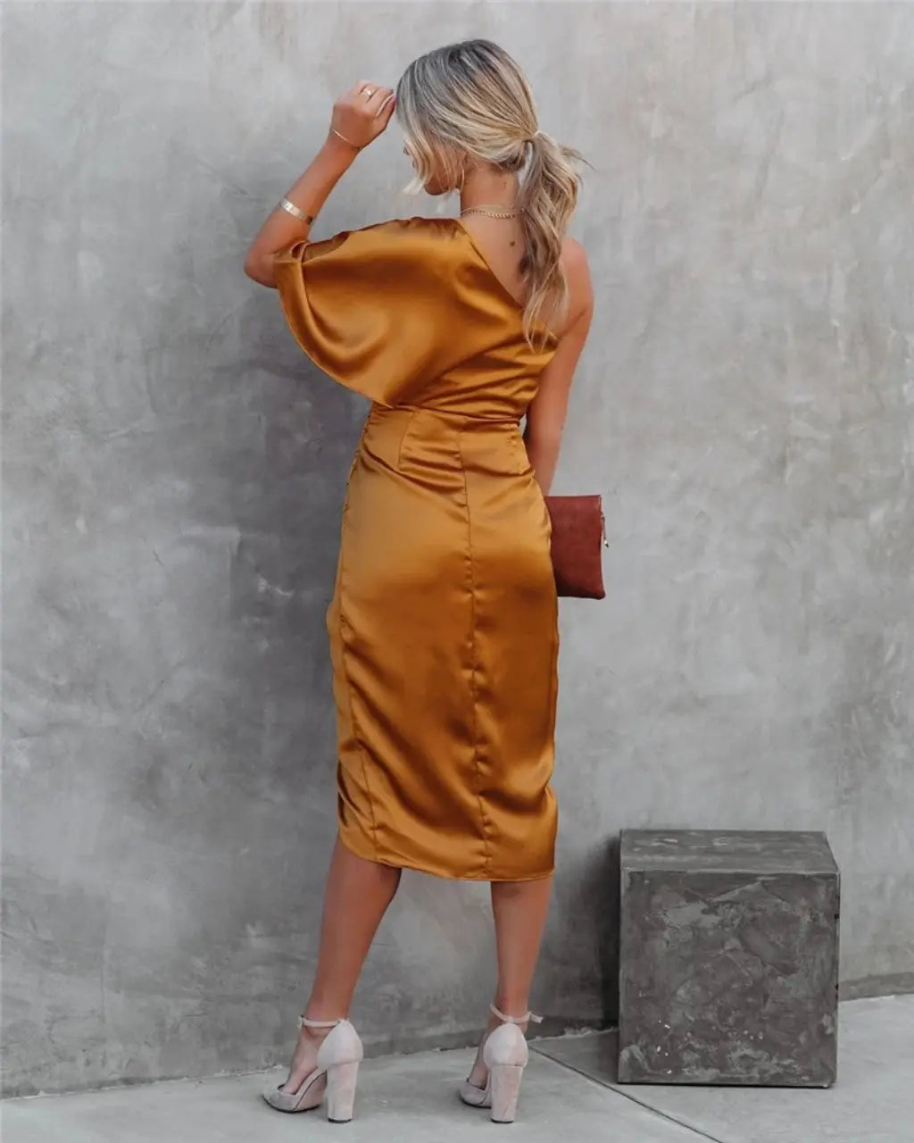 Elara | Women’s one shoulder dress with elegant drape