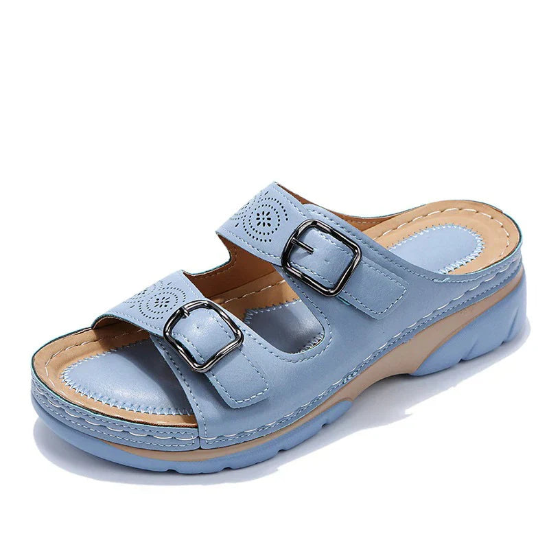 Eryndra | Women’s Slide Sandals featuring Double Buckle Design