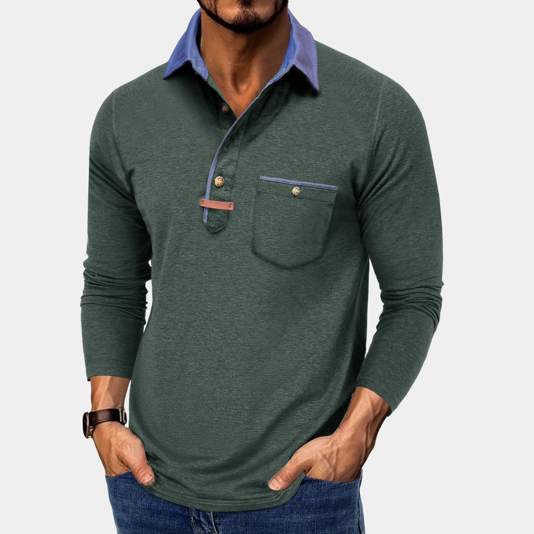Everford™ | Leonard – Long-Sleeved Polo with Details