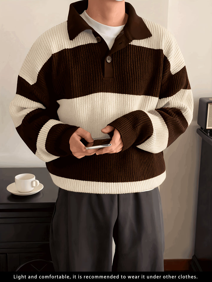 Orvane | Men’s Colour Block Pullover with collared neckline
