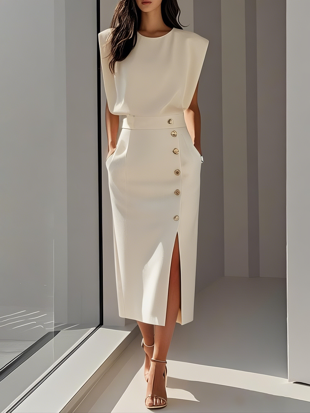 Celeste | Women’s Midi Dress in a Structured Look