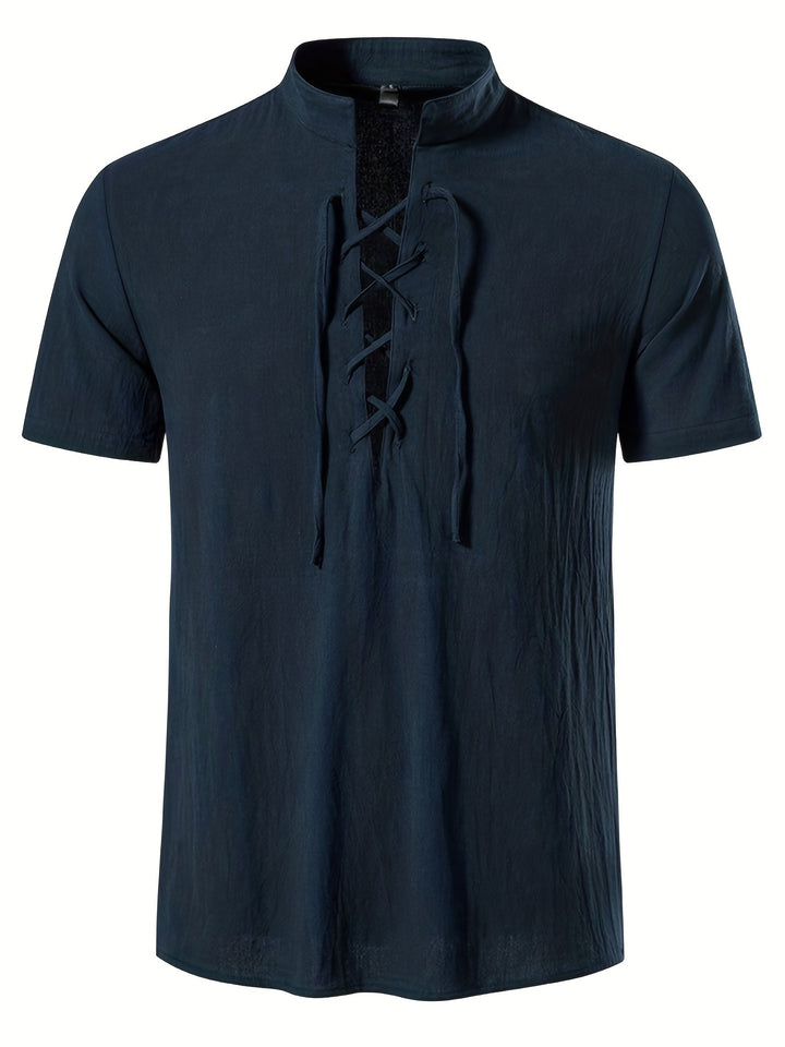 Solmere | Men’s Shirt featuring Lace-Up Front Feature