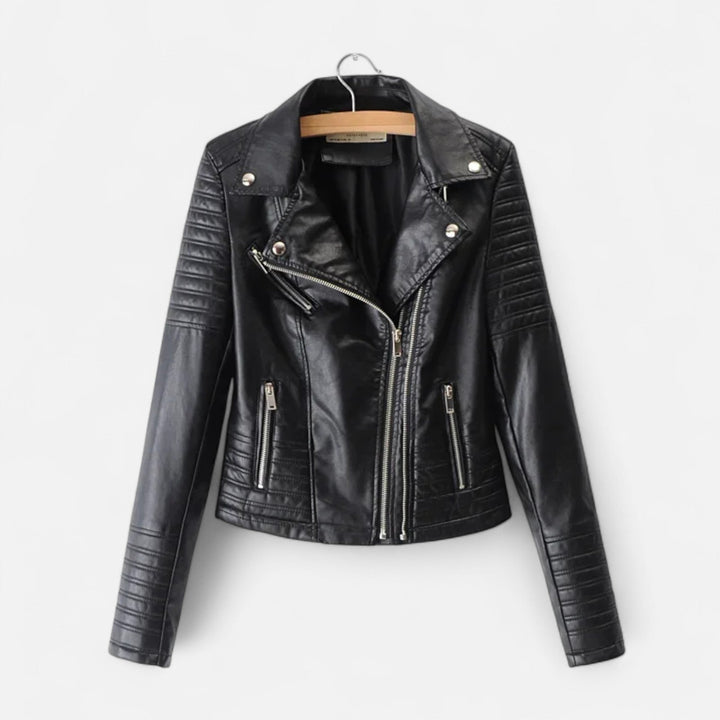 Kylara | Women’s Biker Jacket with zip detail