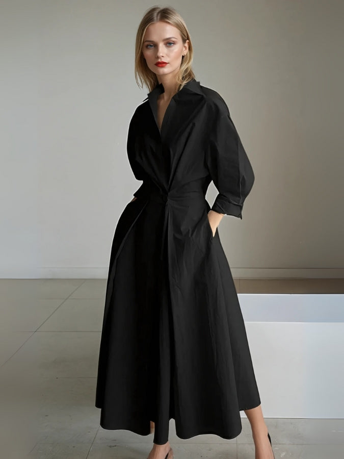 Elyra | Women’s Shirt Dress in a polished midi framework