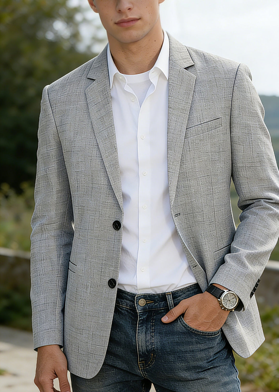 Valthero | Men’s Tailored Blazer with notch lapel and refined structure