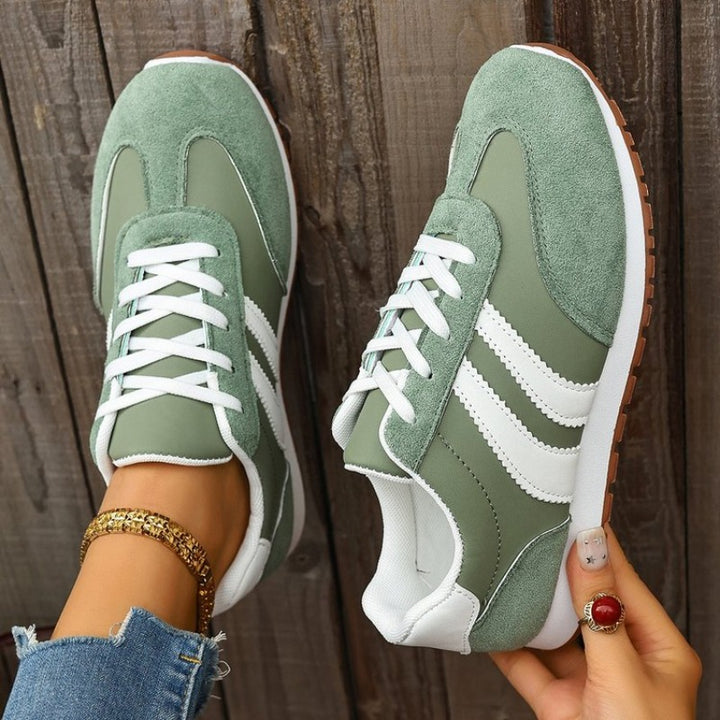 Lyvessa | Women’s Lace-Up Trainers with contrast panels and sporty look