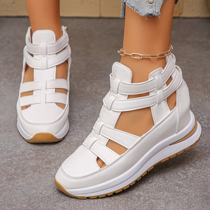 Aurevyn | Women’s Patterned Chunky Trainers with securing band
