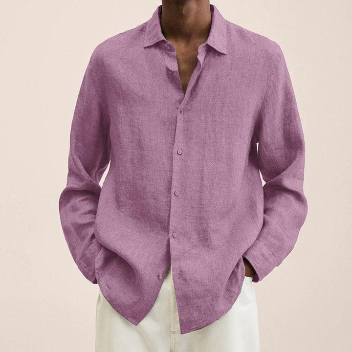 Noah | Men’s Long Sleeve Shirt with Button Front and Relaxed Fit