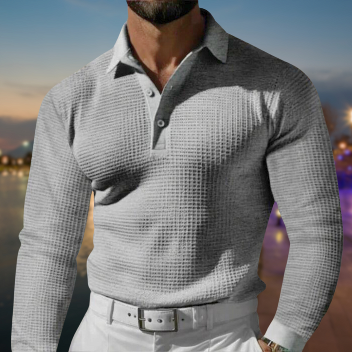 Cavero | Men’s Long Sleeve Polo in a sleek modern fit