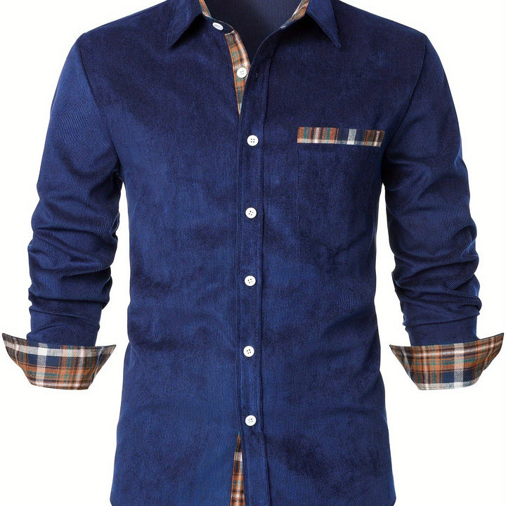 Aldrin | Men’s Shirt with Contrast Check Element
