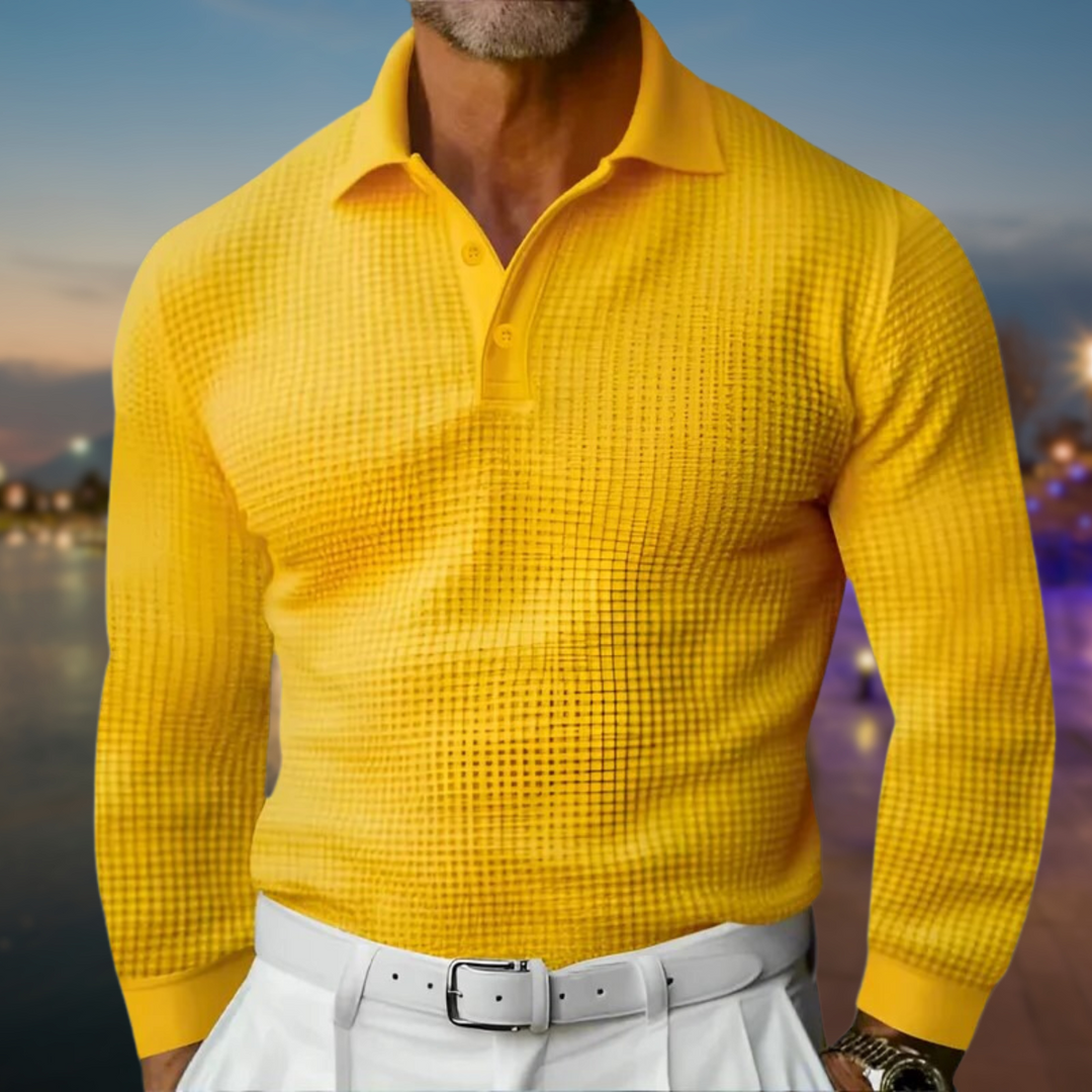Cavero | Men’s Long Sleeve Polo in a sleek modern fit