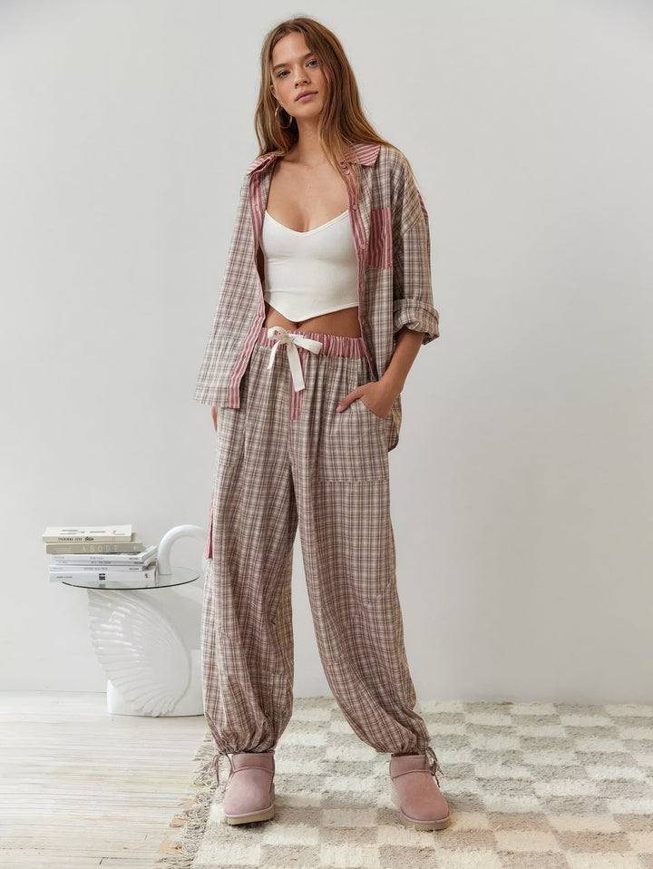 Vionelle | Women’s Pyjama Set with multi-tone panel layout