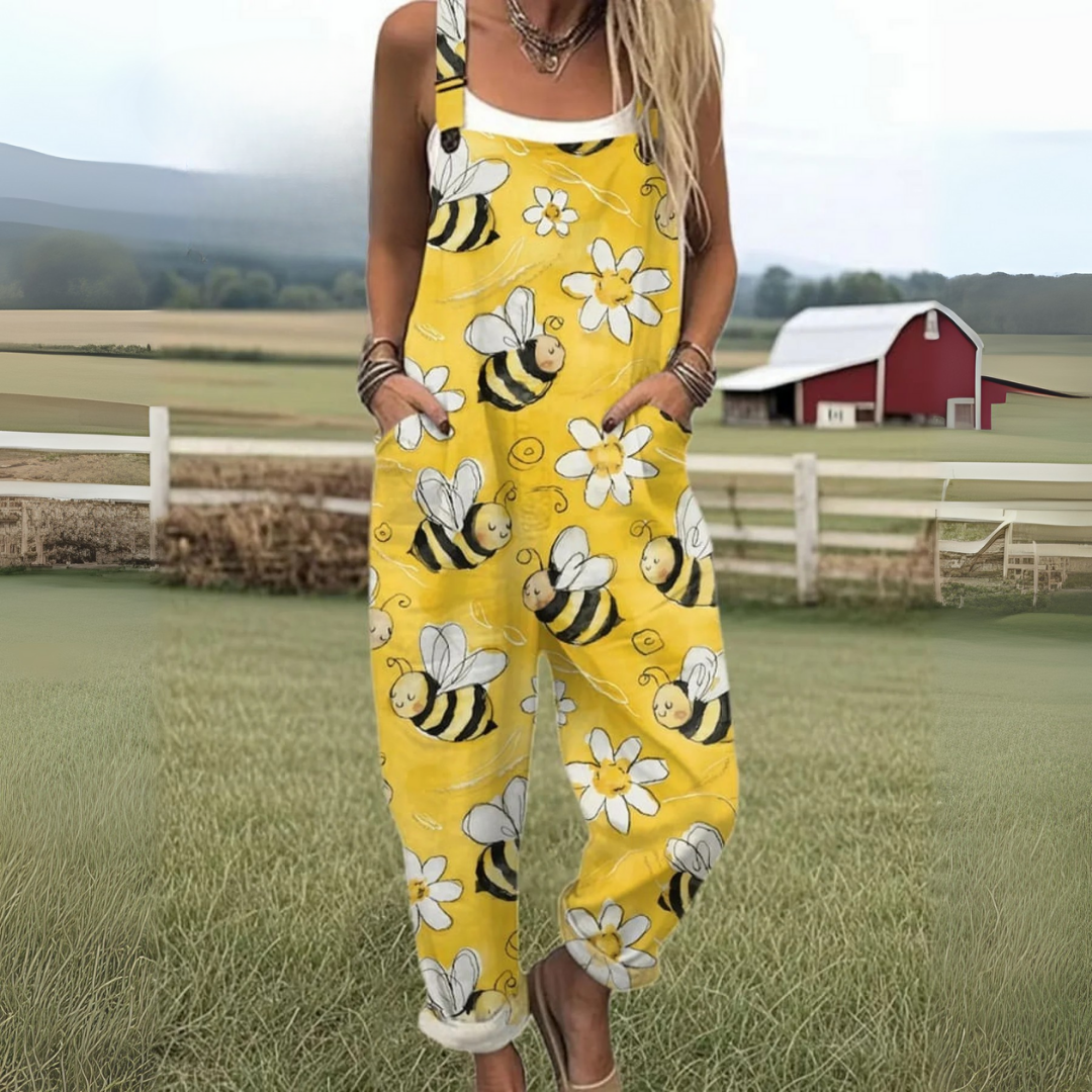 Mabel | Women’s Bee Print Jumpsuit for Laid-Back Daywear