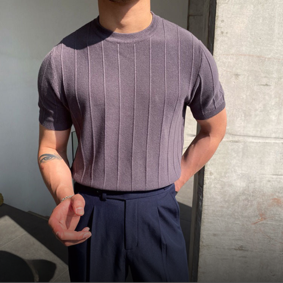 Everford™ | Hugh – Knit Striped T-Shirt