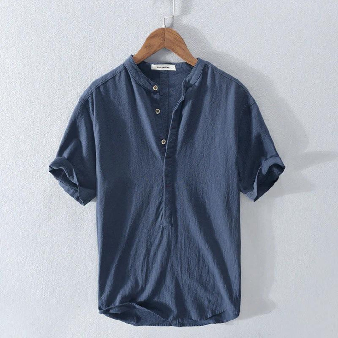 Soren | Men’s Short Sleeve Henley Shirt featuring button placket