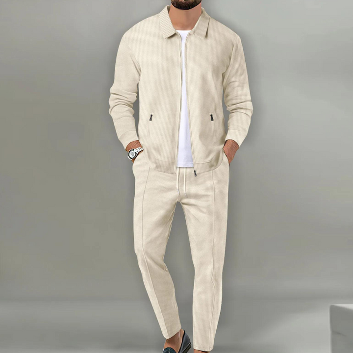 Elvoro | Men’s Two-Piece Set featuring zip jacket and tapered trousers