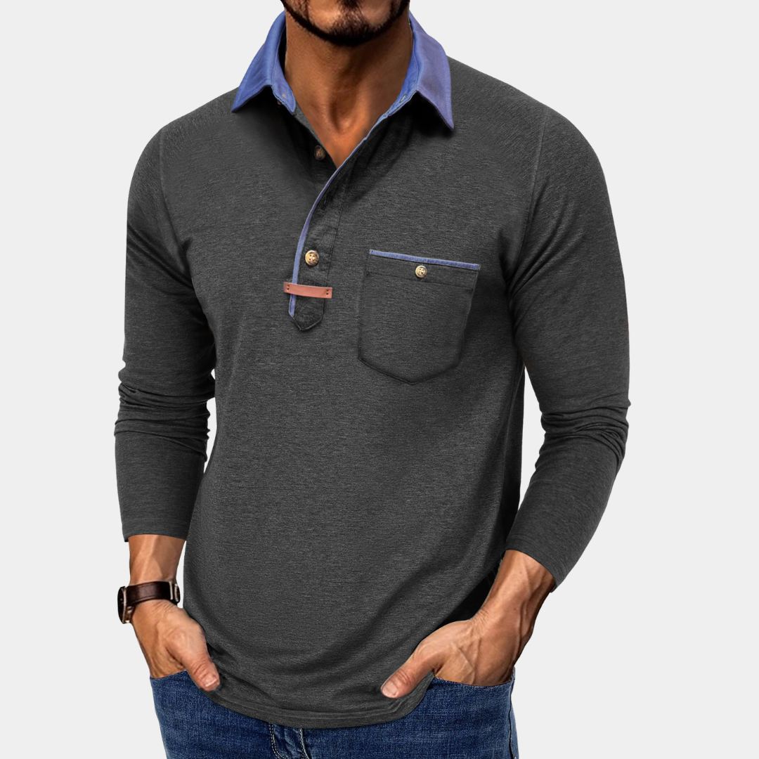 Everford™ | Leonard – Long-Sleeved Polo with Details